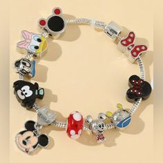 Brand New! Very Cute Classic Cartoon Mickey Mouse Bowknot Charm Bracelet Bangle Silver Color -Bracelet -Charms -Mickey Mouse -Color: Silver -Measurement: 7.48 In Condition Is New! Please See The Pictures For Details. Cartoon Mickey Mouse, Mouse Color, Color Bracelet, Bangle Silver, Mickey Mouse Cartoon, Bracelet Charms, Classic Cartoons, Bracelet Bangle, Colorful Bracelets