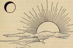 the sun and moon are depicted in an old book