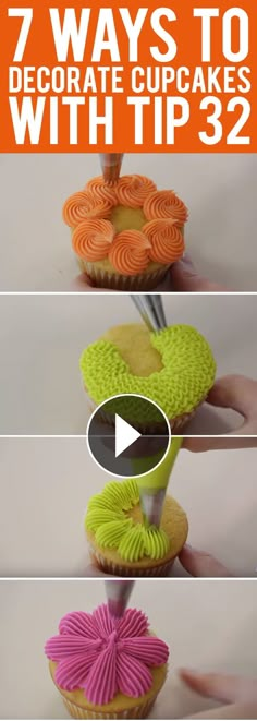 how to decorate cupcakes with piping tips - step by step video guide