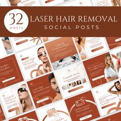 the front and back cover of laser hair removal social postcards with images of women