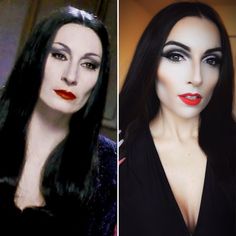 Morticia Eye Makeup, Morticia Addams Eye Makeup, Morticia Makeup Halloween, Mortician Addams Costume, Easy Morticia Addams Makeup, Halloween Costumes Morticia, Morticia Addams Makeup Halloween, Plus Size Morticia Addams, Morticia Addams Costume Makeup