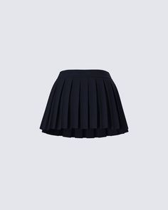 Serve looks with this staple piece mini skirt 🖤 Made from stretch suiting fabric, and complete with a pleated design for a timeless and versatile look that will turn any day into a good outfit day 😌 School Uniform Style Mini Pleated Skirt, Elegant Mini Skirt For School, Formal Mini Pleated Skort, Formal Mini Length Pleated Skort, Mini Pleated Hem Tennis Skirt, Solid Color Mini Tennis Skirt With Pleated Hem, Fitted Skort With Pleated Hem For Work, Workwear Mini Pleated Skirt With Pleated Hem, Fitted Mini Length Skort With Pleated Waist