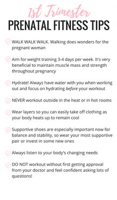 a poster with the words prenatal fitness tips on it and an image of a woman