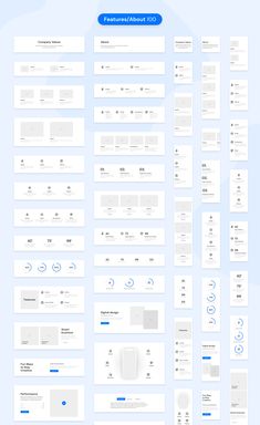 an image of a bunch of different webpages on the same page, all in white and blue