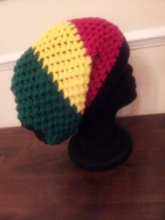 Very slouchy Rastafarian style hat. Size: L Can be made to  fit. As always made with love in every stitch!!! ONLY$ 20 Multicolor Handmade Slouchy Hats, Handmade Multicolor Slouchy Hat, Handmade Slouchy Cap Hat, Handmade Slouchy Crochet Cap, Handmade Slouchy Cap, Handmade Casual Bonnet With Curved Brim, Handmade Slouchy Casual Beanie, Handmade Slouchy Crochet Hat, Handmade Slouchy Crochet Hat One Size