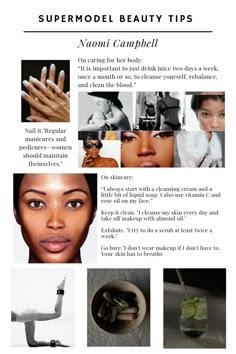 Model Tips, Beauty Routine Tips, Vogue Beauty, Modeling Tips, Healthy Lifestyle Inspiration, Glow Up Tips, Girl Tips, Naomi Campbell