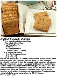 the recipe for graham's butter crackers is shown