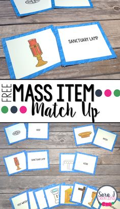 the mass item match up game is shown with matching cards for each letter and number