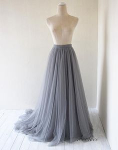 Gray long maxi tulle skirt with a big train,bridesmaid dress,photo shoot tulle skirt Elegant Floor-length Tulle Skirt, Elegant Full Tulle Maxi Skirt, Chiffon Maxi Skirt For Wedding, Elegant Full Skirt Tulle Fabric For Prom, Elegant Long Tulle Skirt, Long Tulle Fabric For Skirts, Wedding Long Tulle Skirt, Tulle Maxi Skirt For Wedding And Prom Season, Tulle Wedding Maxi Skirt