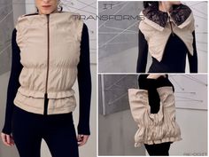 Sono entusiasta di condividere questo articolo del mio negozio: Gilet transformable in Bag and Bolero 3in1 / Gilet trasformabile in Borsa e Copri-spalle 3in1 Art. Easy Modular Clothing, Convertible Clothing, Gentle Man, Art Easy, A Bag, Nike Jacket, Women Girl