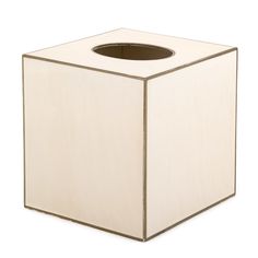 a white tissue dispenser on a white background