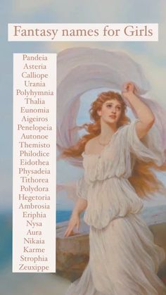 #prettynames #names #nameslist #fantasynames #elegantnales #girlsnames #femininenames #greeknames #myths #aesthetic #aestheticnames Goddess Names Ideas, Goddess Name Ideas, Elegant Female Names, Myths Aesthetic, Greek Surnames, Fantasy Names Feminine, Fem Names, Goddess Name, Princess Names