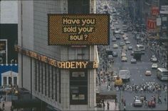 an overhead view of a busy city street