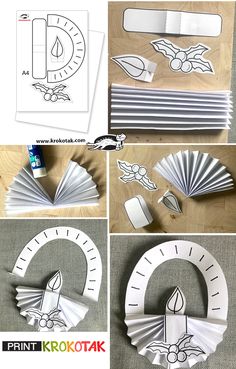 the instructions to make an origami candle and other paper crafts for kids that are easy