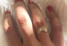 Rising Sun Ring - Pretty Collected Sun Wedding Band, Sun Ring, Rose Gold Diamond Ring Engagement, Diamond Bar Necklace, Nice Jewelry, Sun Design, Jewelry Aesthetic, Daughter Jewelry, Sun Designs