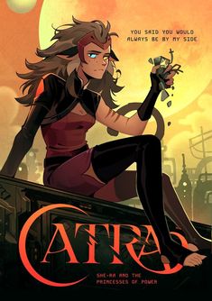 a woman sitting on top of a roof with money in her hand and the words catra written below