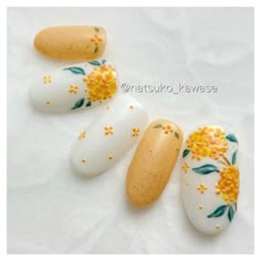 Marigold Flower Nail Art, Marigold Nail Art, Pale Yellow Nails Design, Marigold Nails, Nail Art For Girls, S And S Nails, Japanese Nail Design, Business Nails, Yellow Nails Design