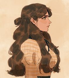 a drawing of a woman with long hair