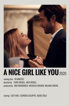 a nice girl like you movie poster with a man and woman looking at each other