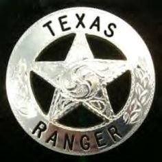 the texas ranger emblem is shown on a black background