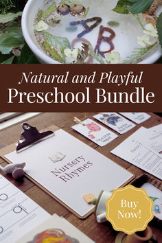 the natural and playful preschool bundle is on display