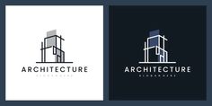 three different logos for architecture companies