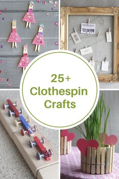 some crafts that are made with clothespins and wooden pegs to make them look like