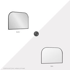 two mirrors are shown side by side on a white background and the other half is black