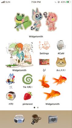 an iphone screen showing different types of stickers