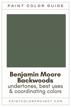 the paint color guide for benjamin moore's back woods