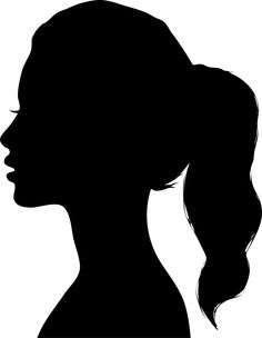 the silhouette of a woman's head is shown