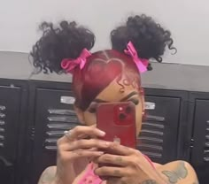 Valentine’s Day Hairstyles Black Women Natural, Cute Natural Hairstyles For Valentines Day, Natural Hair Styles For Valentines Day, Cute Hairstyles Puffy Hair, Heart Part Natural Hairstyles, Natural Hairstyles With Heart, Valentines Hairstyles Black Women Natural Hair, Heart Swoop Curly Hair, Heart Swoop With Two Buns