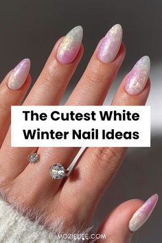 These white winter nail ideas are so cute! They are perfect january nail ideas for the cold winter months. White Winter Nail Designs, January Nail Ideas