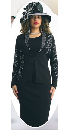 Lily and Taylor 622 3 piece Knit Skirt Suit Colors: Black, Emerald, Mint, Pink, Royal, White Sizes: S (4/6), M (8/10), L (12/14), XL (16/18), XXL (20/22), 3XL (24/26), 4XL (28/30) Matching Hat Available H138 Black H919 Pink H131 Mint Suit Colors, Church Suits And Hats, Church Suits, Denim Maxi Dress, Matching Hat, Cornrows Braids, Bell Sleeve Dress, Knit Skirt, Skirt Suit