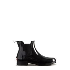 Women's Refined Slim Fit Gloss Chelsea Boots - Hunter Boots Classic Black Waterproof Chelsea Boots, Classic Waterproof Black Chelsea Boots, Rain Shoes Women, Womens Hunter Boots, Boots Chelsea, Rain Shoes, Women's Ankle Boots, Chelsea Boots Women, Streamline Design