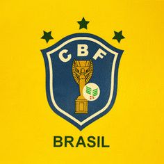 the emblem of brazil is shown on a yellow shirt