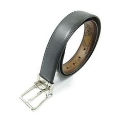 Berluti reversible belt leather Grey Brown SHW Used simple ... Togo Leather, Belt Leather