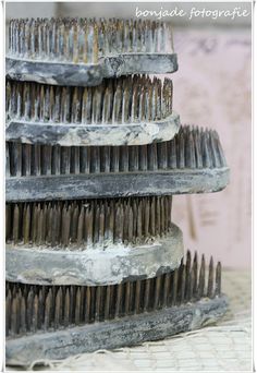 a stack of combs sitting on top of each other