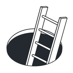 a black and white drawing of a ladder