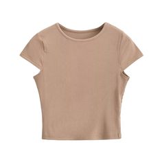 Introducing our Round Neck Cropped Tee, the ultimate blend of casual and basic style. This slim-fit top, crafted from high-quality polyester, offers a comfortable and flattering look. The solid pattern and ribbed element add a touch of sophistication to this wardrobe essential. Designed with a trendy crew neckline and regular short sleeves, this cropped tee is perfect for summer. Whether you're pairing it with high-waisted jeans or a cute skirt, this versatile piece is a must-have for effortless Winter Bottoms, Pleated Skirt Short, High Waist Short, Plaid Pullover, Rib Top, Basic Fit, Faux Leather Dress, Slim Fit Top, Basic Fits