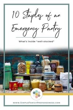 Will your food supply last for several days in an emergency? Why not get prepared? We cover the 10 staples a well-stocked emergency food pantry needs as well as how to start building yours. If you don’t have one already, we'll show you the best methods for using, #storing and #stocking your emergency food pantry. Here are the staples every well-stocked emergency food pantry needs. Go ahead and get started prepping your emergency food supply? #staples #wellstocked #emergencyfood #pantry Emergency Pantry List, Stocking Up On Food For Emergencies, Things To Stock Up On For Emergency, Foods To Store For Emergency, Emergency Pantry, Survival Essentials, Emergency Food Supply, Homesteading Ideas