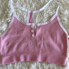 New Never Worn Kids Sports Bra Pink Sports Bra For Spring, Casual Sports Bra For Gym, Casual Sports Bra For Spring Workout, Casual Spring Sports Bra For Workout, Casual Spring Workout Sports Bra, Pink Sporty Activewear For Leisure, Pink Athleisure Activewear For Leisure, Cute Pink Sports Tops, Spring Casual Ribbed Activewear