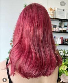 Pinkish Red Hair Color, Pink Hair Combos, Pink Red Hair Color, Reddish Pink Hair, Raspberry Pink Hair, Warm Pink Hair, Cherry Pink Hair, Strawberry Pink Hair, Berry Pink Hair