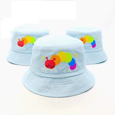 57.5-58cm hat size Embroidered design Cotton material Playful Cotton Bucket Hat With Short Brim, Cute Cotton Wide Brim Hats, Cute Wide Brim Cotton Hat, Playful Cotton Brimmed Hat, Cute Blue Bucket Hat, Playful Wide Brim Cotton Hat, Novelty Cotton Hats One Size Fits Most, Cute Adjustable Bucket Hat, Fun Short Brim Cotton Hats