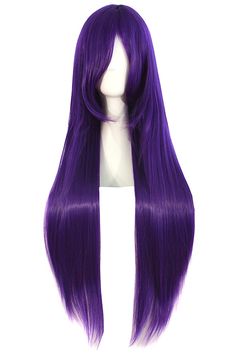 PRICES MAY VARY. 100% Brand New Material : 100% High Temperature Fiber Length: Approx 80cm/ 31 Inch Wig Cap Size: The maximum circumference Approx 20~21inch/51~53cm(Exist 1~2cm normal error), the size of wig cap is adjustable Package included:1 wig 1.Our wig product is made of Kanekalon fiber which is a thermostable Material and called "High-temperature resistance fiber". it can be curled or straightened by Electronic Hair stick under 120 degrees Celsius. Generally, The suitable temperature is a Long Purple Hair, Beautiful Gown Designs, Party Wig, Purple Wig, Long Hair Wigs, Wig Party, Fake Hair, Hair Color Pink, Punk Rave