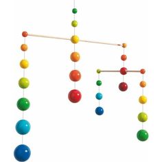 an image of a mobile with balls hanging from it