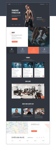 an image of a website page for a gym and fitness center, with the wordpress theme