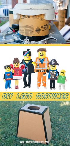 an image of lego costumes made out of cardboard boxes