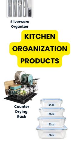 the kitchen organization products are shown in this brochure