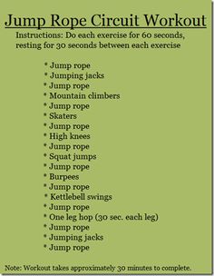 the jump rope circuit workout is shown with instructions for how to do it and how to use